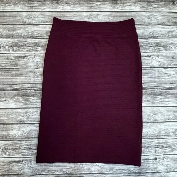 Sparkle & Fade Women's Plum Midi Pencil Skirt Stretch High Waist Medium M - Picture 1 of 8